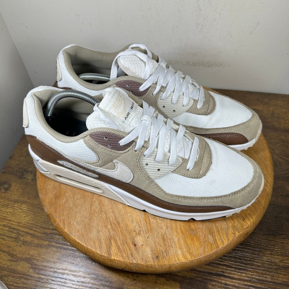 Nike Air Max 90 Mens White Tan Brown DM0029-109 Sneakers Size 14